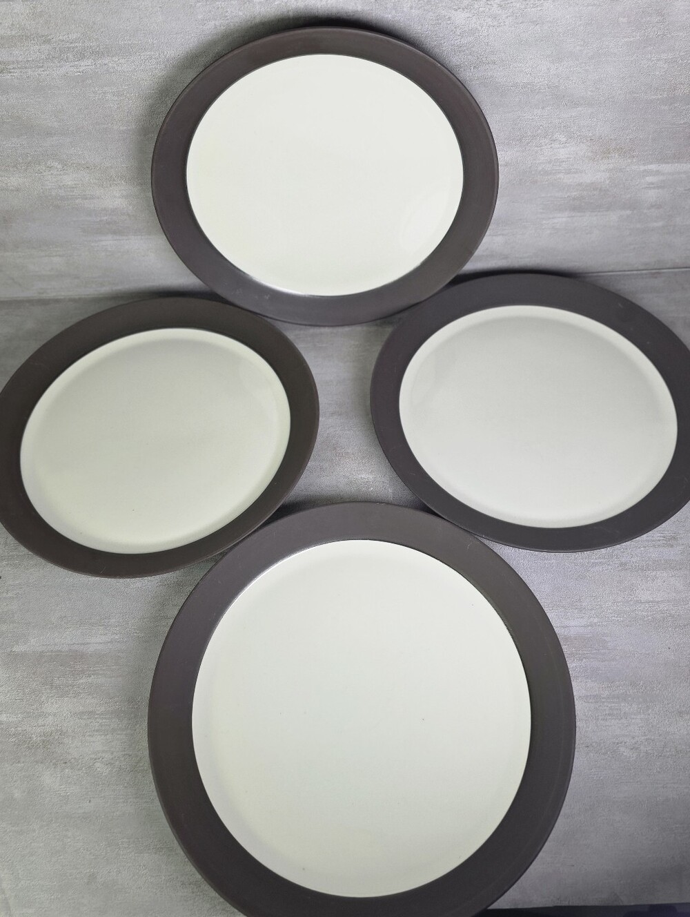 Set 4 MCM Dansk Flamestone Smooth Brown Dinner Plates IHQ Quistgaard 11" Denmark